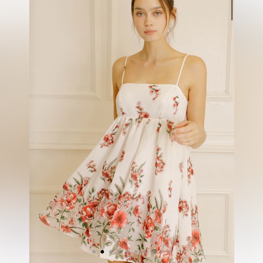 Storia white and red Sundress Sleeveless Mini